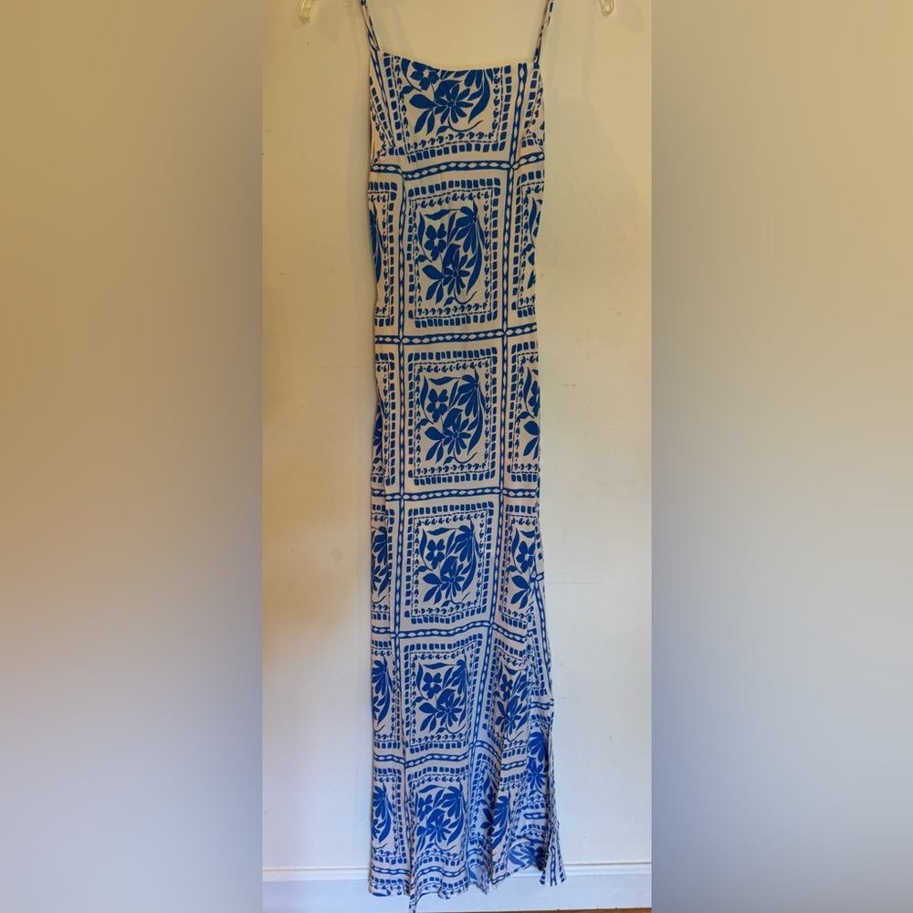 Spaghetti Strap Midi Dress floral tiled fully Lined. Shell 100% rayon